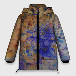 Куртка зимняя женская Круги, фракталы, цвет: 3D-светло-серый
