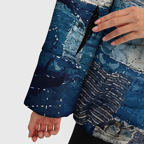Женская зимняя куртка Patchwork Jeans Осень Зима 2023 / 3D-Черный – фото 5