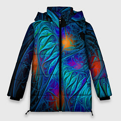 Куртка зимняя женская Neon pattern Неоновый паттерн, цвет: 3D-светло-серый