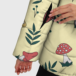 Куртка зимняя женская Mushroom, грибы- грибочки, цвет: 3D-светло-серый — фото 2