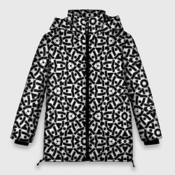 Куртка зимняя женская Геометрический узор с плетением линий, цвет: 3D-красный