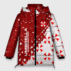 Куртка зимняя женская Resident Evil Umbrella Corporation паттерн, цвет: 3D-красный