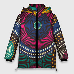 Куртка зимняя женская Африка Орнамент, цвет: 3D-красный