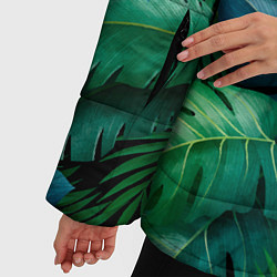 Куртка зимняя женская Green plants pattern, цвет: 3D-светло-серый — фото 2