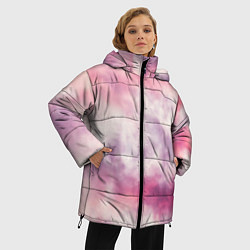 Куртка зимняя женская Абстракция розовое небо, цвет: 3D-черный — фото 2