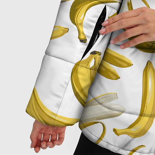 Женская зимняя куртка Кругом бананы / 3D-Черный – фото 5