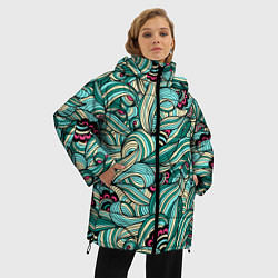 Куртка зимняя женская ПЕРЕПЛЕТЕНИЕ ЛИСТВЫ, цвет: 3D-светло-серый — фото 2