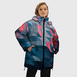 Куртка зимняя женская Абстрактный геометрический паттерн Abstract geomet, цвет: 3D-красный — фото 2