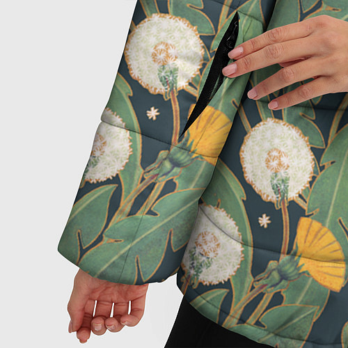 Женская зимняя куртка Цветение одуванчиков / 3D-Черный – фото 5