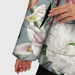 Куртка зимняя женская Цветы Романтические Лилии, цвет: 3D-красный — фото 2