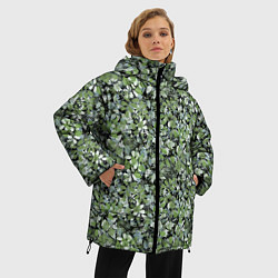 Куртка зимняя женская Летний лесной камуфляж в зеленых тонах, цвет: 3D-красный — фото 2