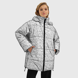 Куртка зимняя женская Привет уроды white, цвет: 3D-черный — фото 2