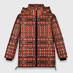 Куртка зимняя женская Ретро узор геометрия, цвет: 3D-черный