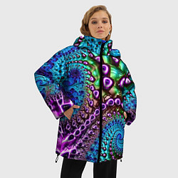 Куртка зимняя женская Наикрутейший фрактальный паттерн Авангард The Cool, цвет: 3D-красный — фото 2