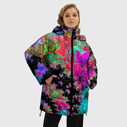 Куртка зимняя женская Сюрреалистическая фрактальная композиция Мода Surr, цвет: 3D-черный — фото 2