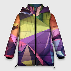 Куртка зимняя женская Geometric 3 D abstraction Геометрическая трехмерна, цвет: 3D-красный