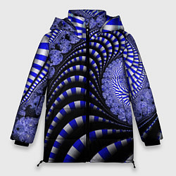 Куртка зимняя женская Неоновая спираль Абстракция Neon Spiral Abstractio, цвет: 3D-красный