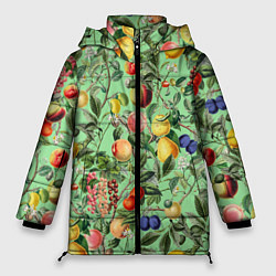 Куртка зимняя женская Летнее Ассорти Фруктов, цвет: 3D-светло-серый