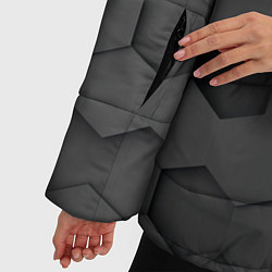 Куртка зимняя женская Чёрные 3D пластины black 3d plates плиты, цвет: 3D-красный — фото 2