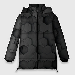 Куртка зимняя женская Чёрные 3D пластины black 3d plates плиты, цвет: 3D-красный