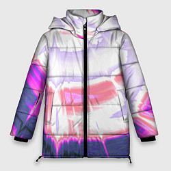 Куртка зимняя женская Тай-дай Абстракция Tie-Dye, цвет: 3D-светло-серый