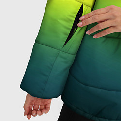 Куртка зимняя женская Радужный красно-желто-зеленый градиент, цвет: 3D-красный — фото 2
