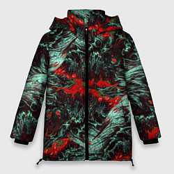 Куртка зимняя женская Красно-Белая Вулканическая Лава, цвет: 3D-светло-серый
