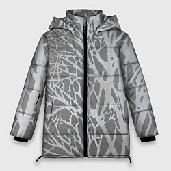 Куртка зимняя женская Сomposition of branches Композиция из веток, цвет: 3D-черный