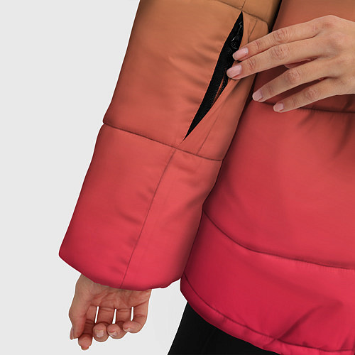 Женская зимняя куртка Красно-желтый градиент / 3D-Черный – фото 5