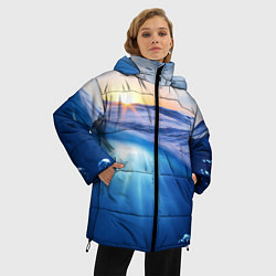Куртка зимняя женская Грань между небом и водой, цвет: 3D-красный — фото 2