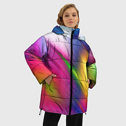 Куртка зимняя женская Абстрактный разноцветный текстурированный фон, цвет: 3D-красный — фото 2