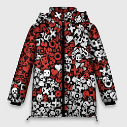 Женская зимняя куртка Красно-белые знаки LDR