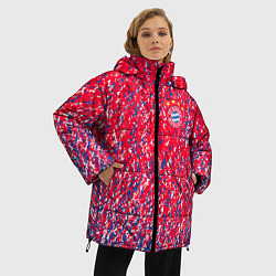 Куртка зимняя женская Bayern munchen брызги красок, цвет: 3D-светло-серый — фото 2