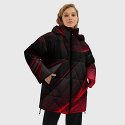 Куртка зимняя женская Красно-черный фон, цвет: 3D-черный — фото 2