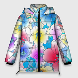 Куртка зимняя женская Летний цветочный паттерн Fashion trend 2025, цвет: 3D-красный