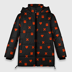 Женская зимняя куртка Love Death and Robots red pattern