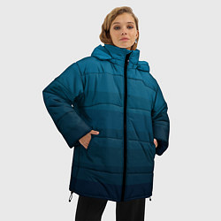 Куртка зимняя женская Blue stripes gradient, цвет: 3D-светло-серый — фото 2