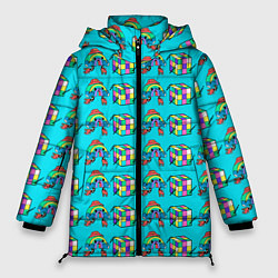 Куртка зимняя женская RAINBOW AND CUBE, цвет: 3D-черный