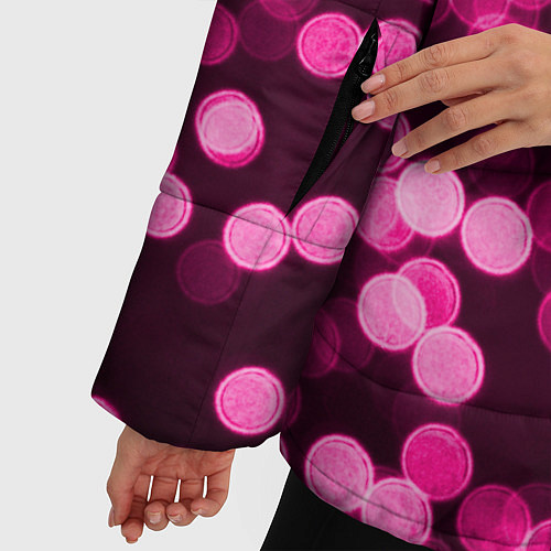 Женская зимняя куртка Розовые блестки / 3D-Черный – фото 5