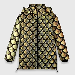 Куртка зимняя женская Чешуя золотая, цвет: 3D-красный