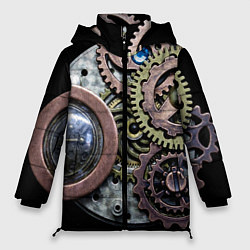 Куртка зимняя женская Mechanism of gears in Steampunk style, цвет: 3D-красный