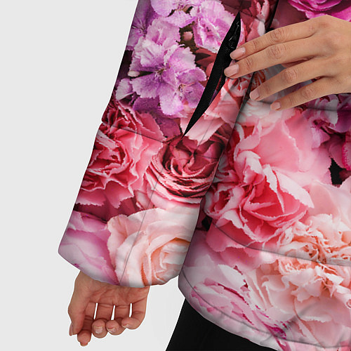 Женская зимняя куртка BOUQUET OF VARIOUS FLOWERS / 3D-Светло-серый – фото 5