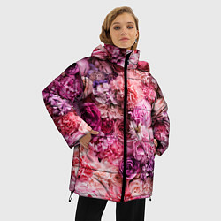 Куртка зимняя женская BOUQUET OF VARIOUS FLOWERS, цвет: 3D-светло-серый — фото 2