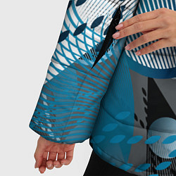 Куртка зимняя женская Абстрактный серо-синий принт, цвет: 3D-черный — фото 2