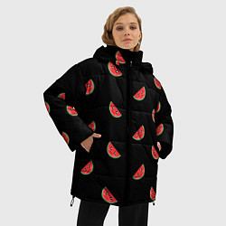 Куртка зимняя женская Арбузик паттерн, цвет: 3D-красный — фото 2