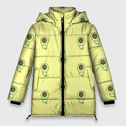 Куртка зимняя женская Авокадики паттерн, цвет: 3D-светло-серый