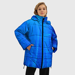 Куртка зимняя женская Неоновый фонари и лучи - Синий, цвет: 3D-красный — фото 2
