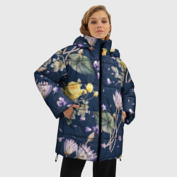 Куртка зимняя женская Цветы Летняя Мечта, цвет: 3D-черный — фото 2