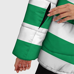 Куртка зимняя женская ФК Ахмат на фоне бело зеленой формы, цвет: 3D-светло-серый — фото 2