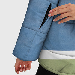 Куртка зимняя женская Абстрактная геометрическая компиляция - Зелёный, цвет: 3D-красный — фото 2
